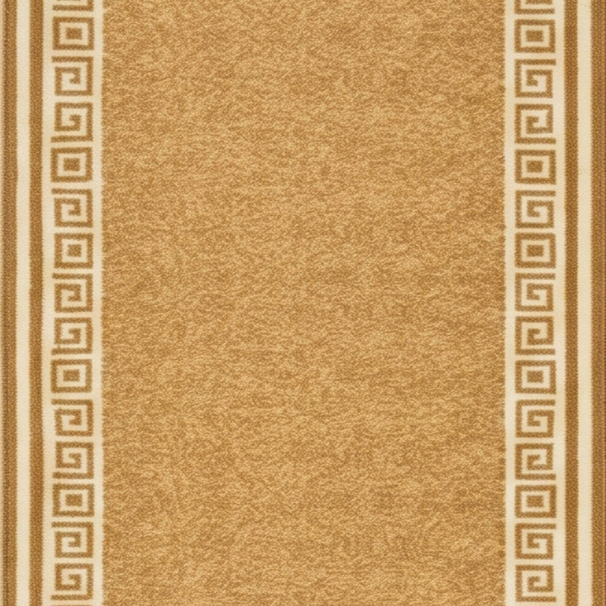 Greek Beige Luna Stair Runner and Kitchen Mat, Swirl Border Non-Slip Hallway Runner, 66cm Wide, Washable, Custom Length