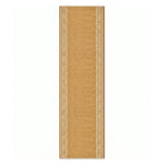 Greek Beige Luna Stair Runner and Kitchen Mat, Swirl Border Non-Slip Hallway Runner, 66cm Wide, Washable, Custom Length