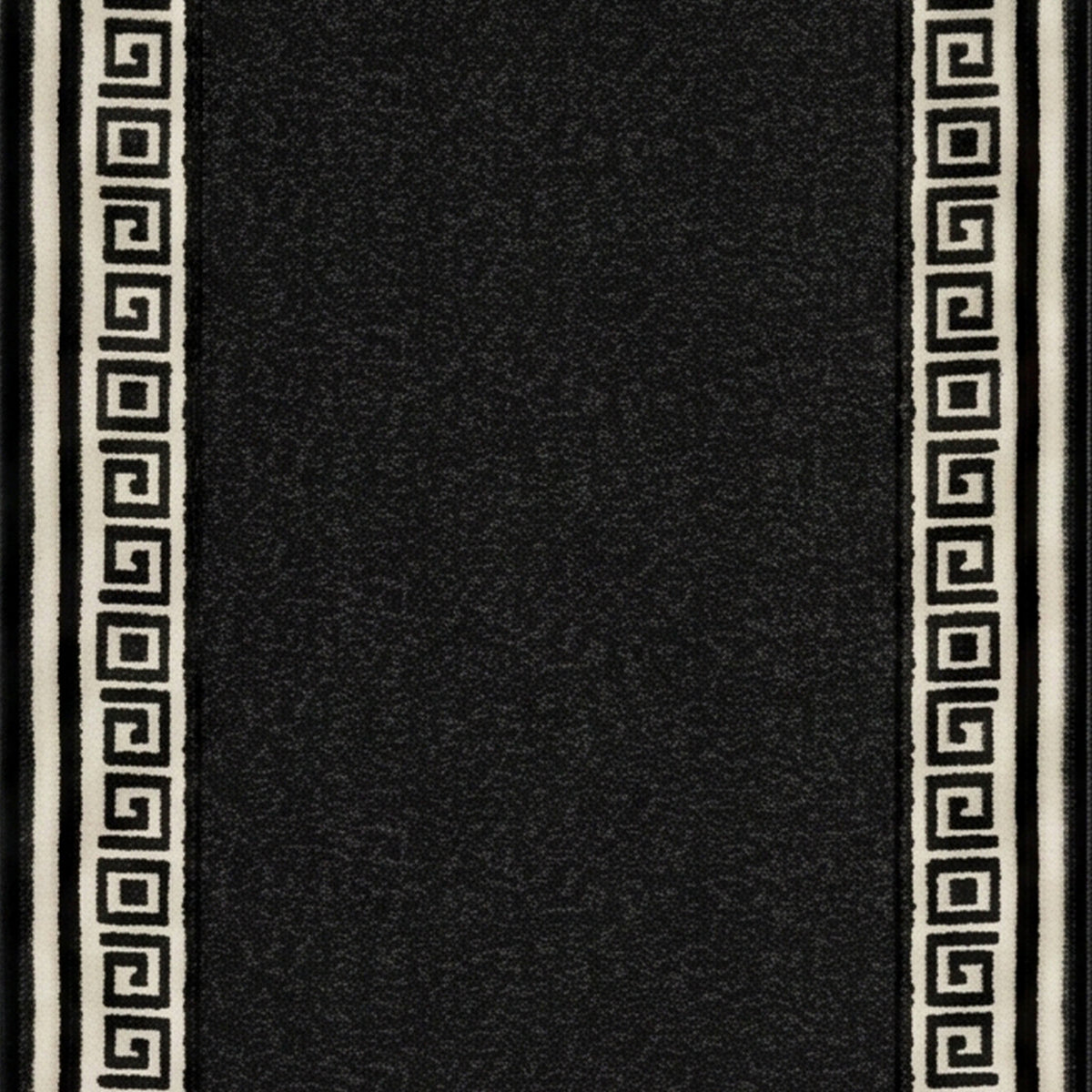 Greek Black and White Border Stair Runner, Non-Slip Gel Backed Hallway Runner and Kitchen Mat, Washable, Custom Lengths