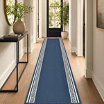 Blue Luna Non-Slip Stair Runner, Machine Washable Hallway and Kitchen Runner Rug, Gel Backed, 66cm Wide, Custom Lengths