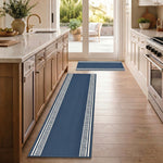 Blue Luna Non-Slip Stair Runner, Machine Washable Hallway and Kitchen Runner Rug, Gel Backed, 66cm Wide, Custom Lengths