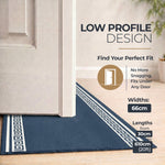 Blue Luna Non-Slip Stair Runner, Machine Washable Hallway and Kitchen Runner Rug, Gel Backed, 66cm Wide, Custom Lengths