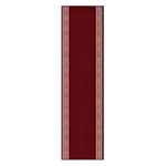 Greek Red Luna Stair Runner and Kitchen Mat, Swirl Border Non-Slip Hallway Runner, 66cm Wide, Washable, Custom Length