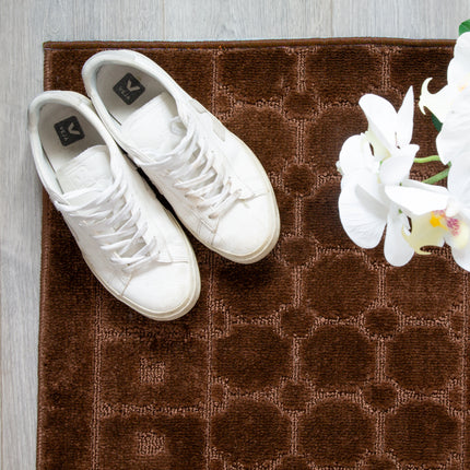 Stair Runner Non-Slip Kitchen Mat - London Geometric Brown