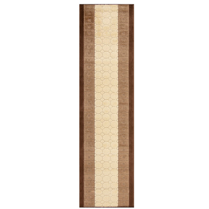 Stair Runner Non-Slip Kitchen Mat - London Geometric Beige & Brown