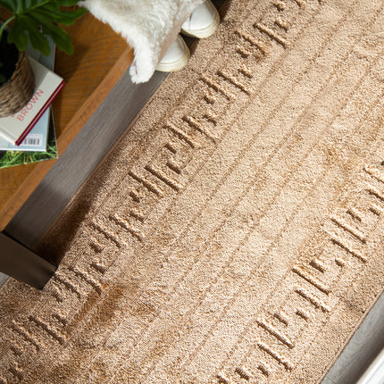 Stair Runner Non-Slip Kitchen Mat - London Beige Greek Border