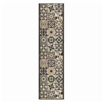 Tiles Grey Stair Runner and Kitchen Mat, Tile Print Non-Slip Hallway Runner, 66cm Wide, Washable, Custom Length