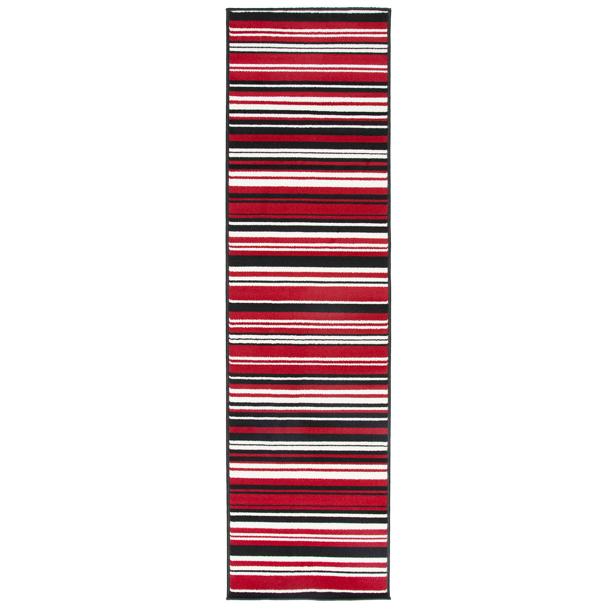 Texas Red Striped Stair Runner, Red Black and White Lines Hallway Carpet Runner Rug, 60cm Wide, Custom Lengths