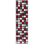 Texas Red and Grey Spotty Stair Runner, Polka Dot Hallway Carpet Runner Rug, 60cm Wide, Custom Lengths
