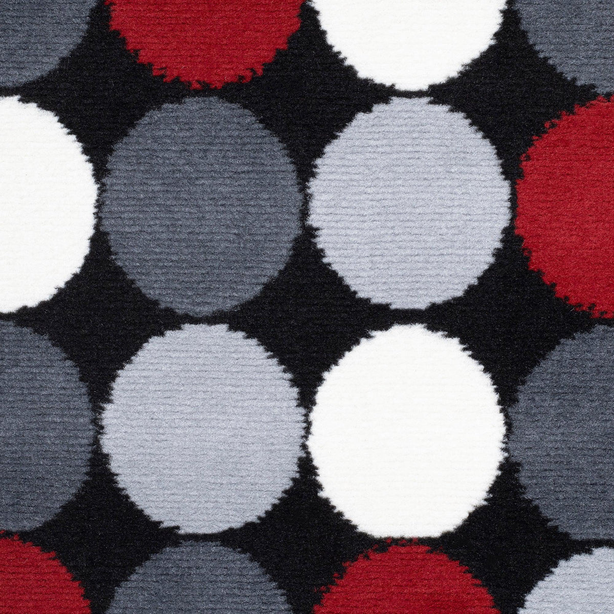 Texas Red and Grey Spotty Stair Runner, Polka Dot Hallway Carpet Runner Rug, 60cm Wide, Custom Lengths