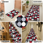 Texas Red and Grey Spotty Stair Runner, Polka Dot Hallway Carpet Runner Rug, 60cm Wide, Custom Lengths