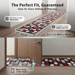 Texas Red and Grey Spotty Stair Runner, Polka Dot Hallway Carpet Runner Rug, 60cm Wide, Custom Lengths