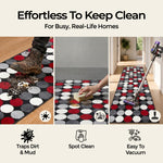 Texas Red and Grey Spotty Stair Runner, Polka Dot Hallway Carpet Runner Rug, 60cm Wide, Custom Lengths