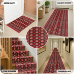 Texas Red Bokhara Stair Runner, Traditional Persian Style Hallway Carpet Runner Rug, 60cm Wide, Custom Lengths