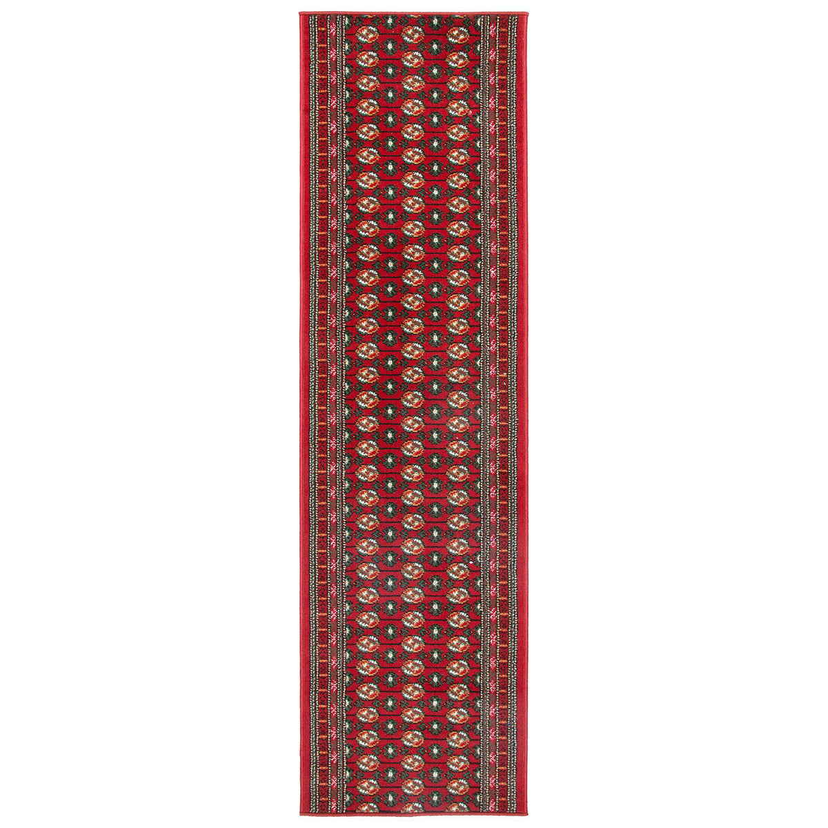Texas Red Bokhara Stair Runner, Traditional Persian Style Hallway Carpet Runner Rug, 60cm Wide, Custom Lengths