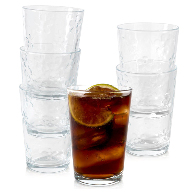 Set of 6 Flower Glasses - 20CL-8693357238664-Bargainia.com