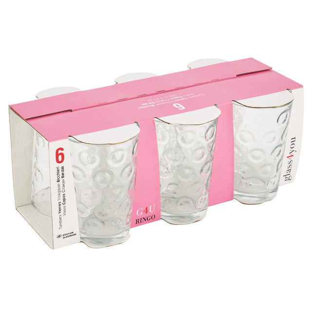 Set of 6 Ring Glasses -20CL-8693357238589-Bargainia.com