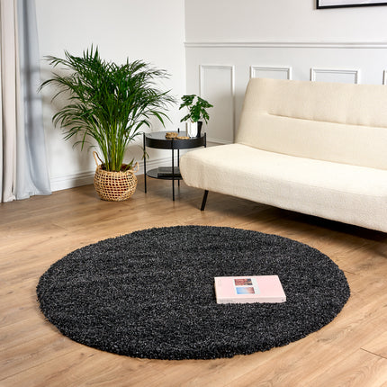 Charcoal Thick Shaggy Rug - California