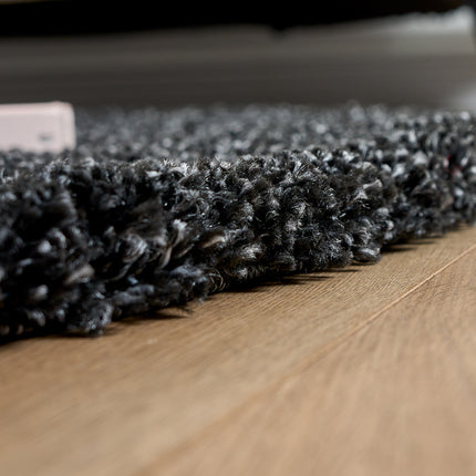 Charcoal Thick Shaggy Rug - California