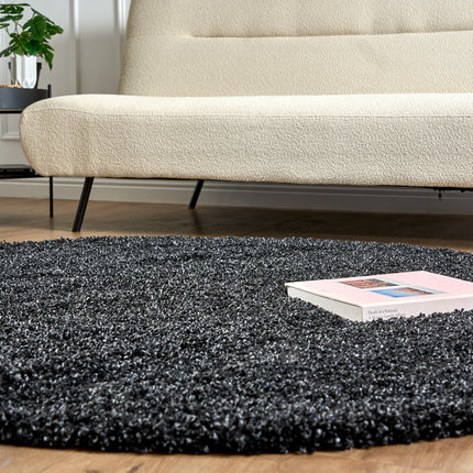 Charcoal Thick Shaggy Rug - California