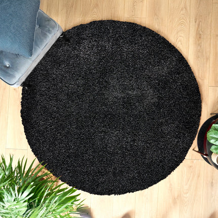 Charcoal Thick Shaggy Rug - California