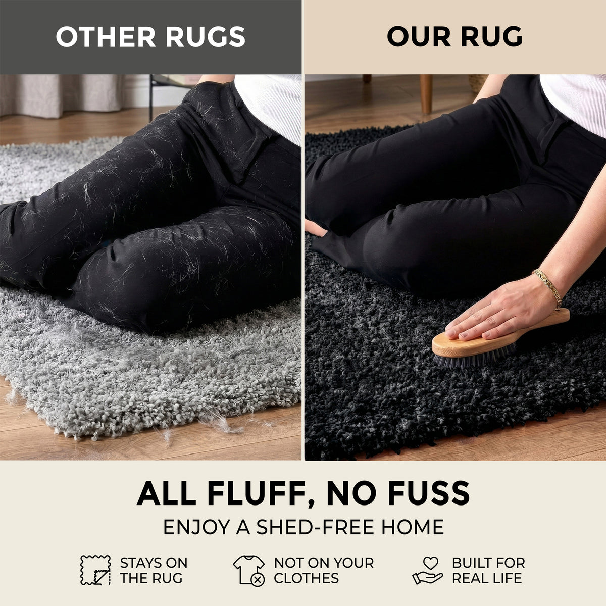 California Anthracite Charcoal Grey Shaggy Rug, Thick 5cm Deep Pile, Rectangle, Runner and Circle Sizes, Stain Resistant