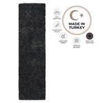 California Anthracite Charcoal Grey Shaggy Rug, Thick 5cm Deep Pile, Rectangle, Runner and Circle Sizes, Stain Resistant