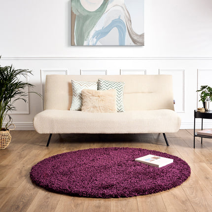 Aubergine Thick Shaggy Rug - California