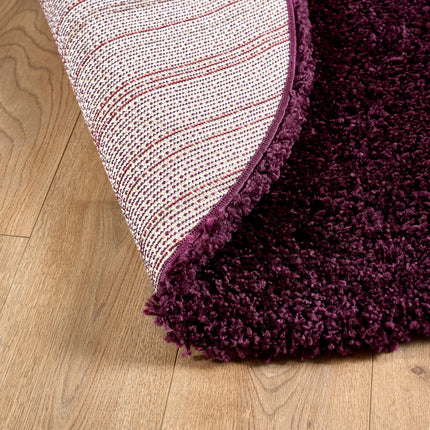 Aubergine Thick Shaggy Rug - California