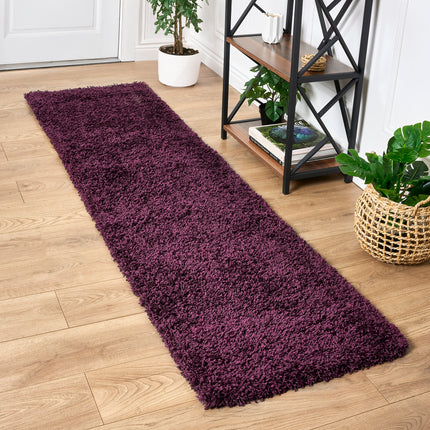 Aubergine Thick Shaggy Rug - California