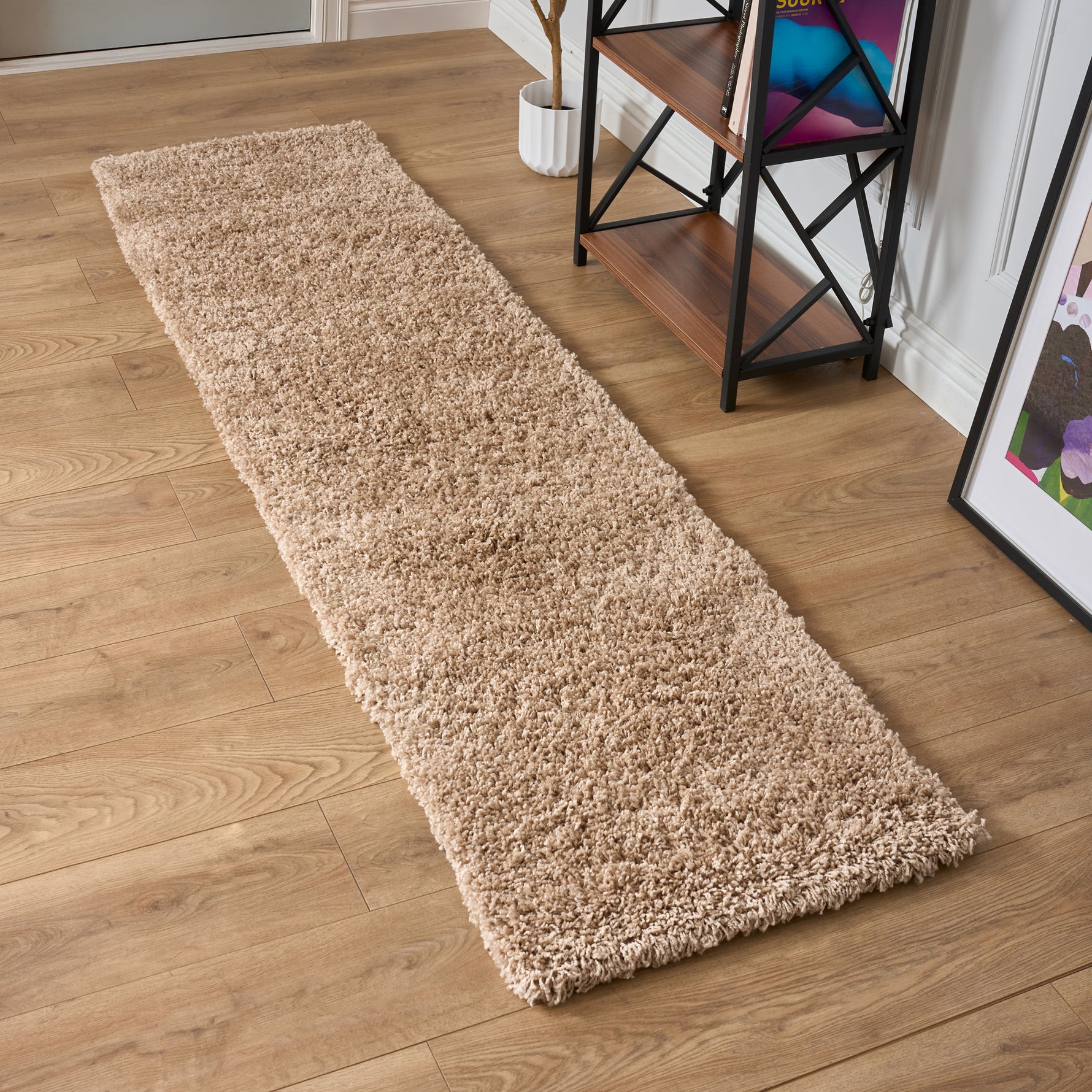 Beige Thick Shaggy Rug - California