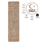 California Light Beige Shaggy Rug, Thick 5cm Deep Pile Solid Colour Rug, Non-Shedding, Rectangle, Runner and Round