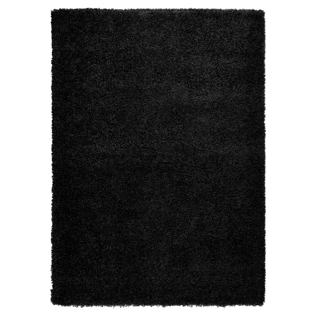 Black Thick Shaggy Rug - California