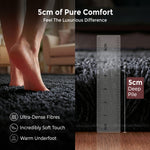 California Black Shaggy Rug, Thick 5cm Deep Pile Rug for Living Room and Bedroom, Rectangle, Runner and Circle Sizes