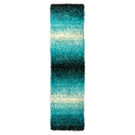 California Teal Ombre Blend Shaggy Rug, Thick 5cm Deep Pile, Rectangle and Runner Sizes, Stain Resistant