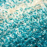 California Teal Ombre Blend Shaggy Rug, Thick 5cm Deep Pile, Rectangle and Runner Sizes, Stain Resistant