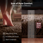 California Light Brown Shaggy Rug, Thick 5cm Deep Pile Rug for Living Room and Bedroom, Rectangle, Runner and Circles