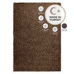 California Light Brown Shaggy Rug, Thick 5cm Deep Pile Rug for Living Room and Bedroom, Rectangle, Runner and Circles