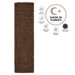 California Light Brown Shaggy Rug, Thick 5cm Deep Pile Rug for Living Room and Bedroom, Rectangle, Runner and Circles
