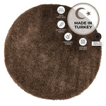 California Light Brown Shaggy Rug, Thick 5cm Deep Pile Rug for Living Room and Bedroom, Rectangle, Runner and Circles