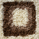 California Beige Geometric Cube Shaggy Rug, Thick 5cm Deep Pile, Rectangle and Runner Sizes, Stain Resistant