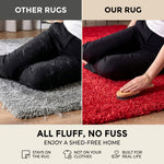 California Bright Red Shaggy Rug, Thick 5cm Deep Pile Rug for Living Room and Bedroom, Rectangle, Runner and Circles