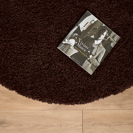 Chocolate Brown Thick Shaggy Rug - California