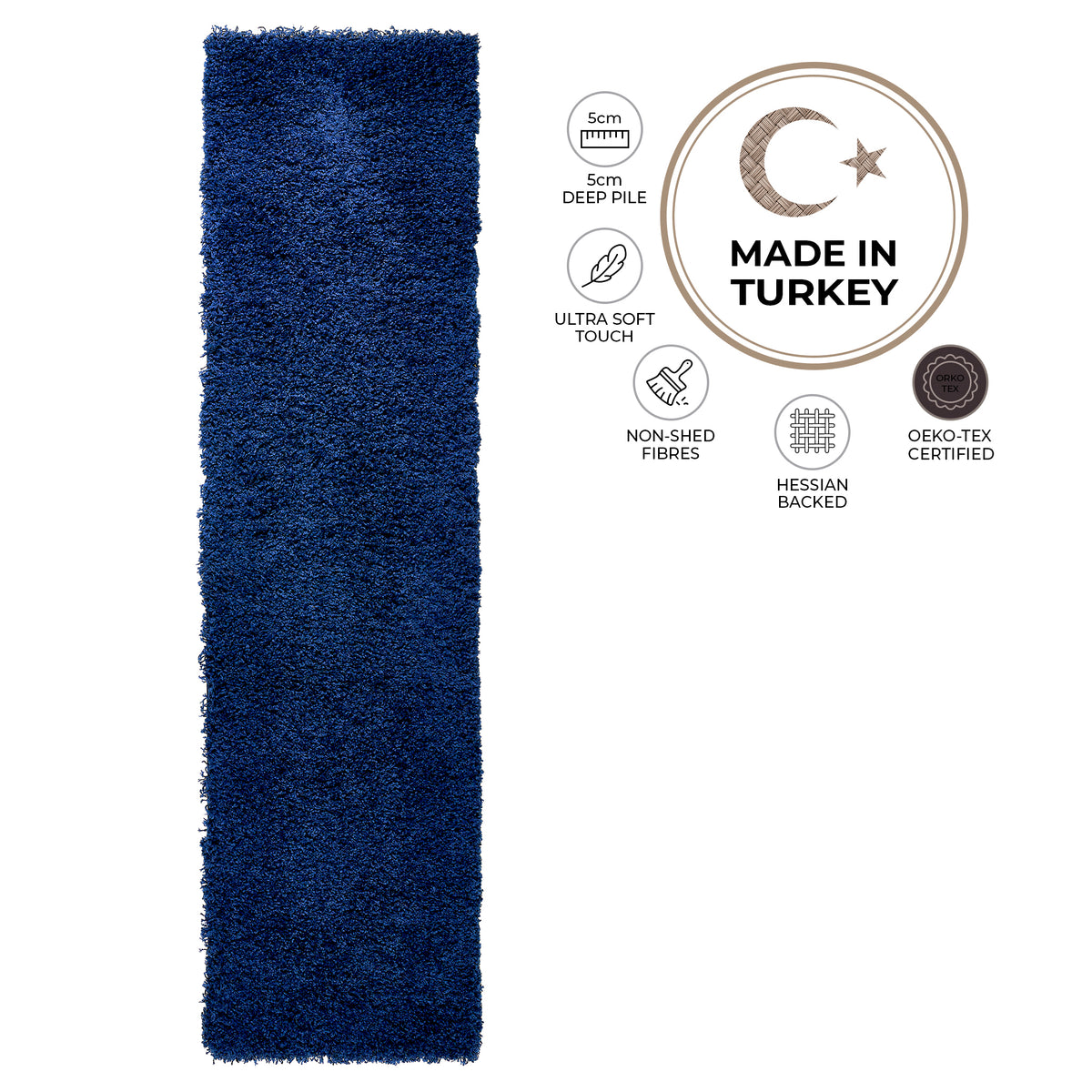 Tapis épais à poils longs bleu marine - Californie