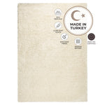 California Cream Shaggy Rug, 5cm Thick Pile, Soft Fluffy Non-Shedding Polypropylene Rug, Hessian Backed, Multiple Sizes