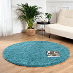 California Duck Egg Blue Shaggy Rug, 5cm Thick Pile, Soft Fluffy Polypropylene Rug, Hessian Backed, Multiple Sizes