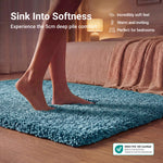 California Duck Egg Blue Shaggy Rug, 5cm Thick Pile, Soft Fluffy Polypropylene Rug, Hessian Backed, Multiple Sizes