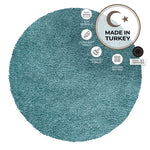 California Duck Egg Blue Shaggy Rug, 5cm Thick Pile, Soft Fluffy Polypropylene Rug, Hessian Backed, Multiple Sizes