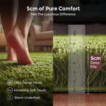 California Lime Green Shaggy Rug, Thick 5cm Deep Pile, Rectangle, Runner and Circle Sizes, Stain Resistant