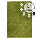 California Lime Green Shaggy Rug, Thick 5cm Deep Pile, Rectangle, Runner and Circle Sizes, Stain Resistant